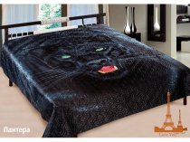 На фото Покрывало Love you Пантера Шелк 3D 230х250 см Черное