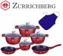 На фото Набор посуды из литого алюминия Zurrichberg 11 предметов (ZBP-7007 Red)