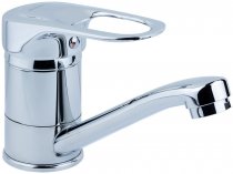 На фото Смеситель для кухни Aquatica MJ D40 гусак прямой 150 мм на шпильке (MJ-2B129C)