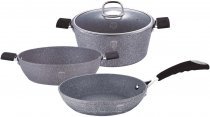 На фото Набор посуды Berlinger Haus Gray Stone Touch Line 3 предмета (BH-1184)