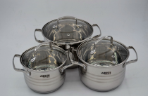 На фото Набор кастрюль из нержавеющей стали Benson 6 предметов (BN-233)