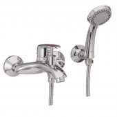 Смеситель для ванны Haiba MAGIC 009 с красной ручкой (HB0698) На фото Смеситель для ванны Haiba MAGIC 009 с красной ручкой (HB0698)