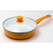 Сотейник Maestro Ceramic с крышкой 26 см оранжевая (MR-1223-26) На фото Сотейник Maestro Ceramic с крышкой 26 см оранжевая (MR-1223-26)