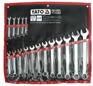 На фото Ключи рожково накидные Yato 8-32 мм 17 шт САТИН (YT-0363)