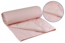 На фото Одеяло Руно Хлопок 200x220 см Розовая полоска + точка (322.02ХБУ_рожевий)