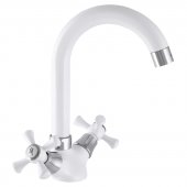 Смеситель для кухни MIXXUS OMEGA 275 белый (MI2767) На фото Смеситель для кухни MIXXUS OMEGA 275 белый (MI2767)
