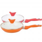 Сковорода Maestro Ceramic с крышкой 22 см красная (MR-1209-22) На фото Сковорода Maestro Ceramic с крышкой 22 см красная (MR-1209-22)