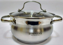 На фото Кастрюля из нержавеющей стали Bohmann 22х12.5 см 4.7 л (BH 5114-22)