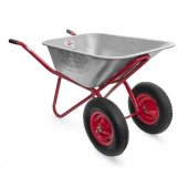На фото Тачка садово-строительная Intertool 85л, 160кг, 2 колеса 15" 4.00-8 (WB-0825)