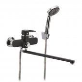 На фото Смеситель для ванны MIXXUS NEVADA 006 (перекл. кнопкой) черный (MX0017)