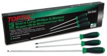 Набор отверток длинных Toptul 3 шт PH1x250, PH2x250, SL5,5x400 (GAAE0305) На фото Набор отверток длинных Toptul 3 шт PH1x250, PH2x250, SL5,5x400 (GAAE0305)