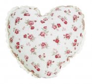 На фото Подушка декоративная Прованс Сердце Red Rose 28х28 см Красный цветок с мережкой (.003705)