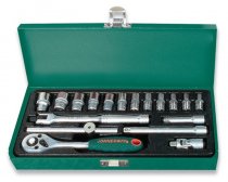 На фото Набор торцевых головок Jonnesway 1/4"DR 4-13 мм 18 шт (S04H2118S)
