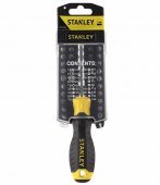 На фото Отвертка держатель насадок HEX 1/4 Stanley с насадками 32 шт (STHT0-70885)
