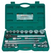 На фото Набор торцевых головок Jonnesway 3/4" DR шестигранных 21 шт (S04H6121S)