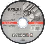 Круг отрезной по металлу Sigma Ø125x1.6x22.2мм, 12250об/мин (1940091) На фото Круг отрезной по металлу Sigma Ø125x1.6x22.2мм, 12250об/мин (1940091)