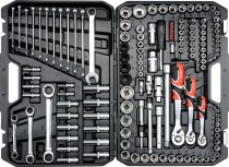 На фото Набор головок торцевых Yato 1/2", 3/8", 1/4" с инструментами, насадками 150 шт (YT-38811)