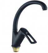 Смеситель для кухни Cron Hansberg 777 на гайке BLACK (CR0789) На фото Смеситель для кухни Cron Hansberg 777 на гайке BLACK (CR0789)