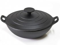 Сковорода вок Fissman 24x8 см / 2 л чугунная с чугунной крышкой (CI-4099.24) На фото Сковорода вок Fissman 24x8 см / 2 л чугунная с чугунной крышкой (CI-4099.24)