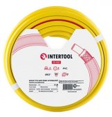 На фото Шланг Intertool для полива 3-х слойный 1/2", 30м, армированный PVC (GE-4025)