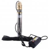 На фото Насос скважинный вихревой OPTIMA 3SKm100 0,75кВт + кабель 15м и пульт