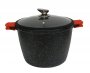 На фото Алюминиевая кастрюля с мраморным покрытием Zurrichberg 28 см (ZBP-7105 Black)