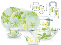 На фото Сервиз столовый Luminarc Green Ode 46 предметов (N6728)