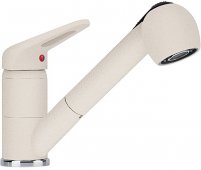 Смеситель для кухни Franke NOVARA-PLUS с выносным шлангом фрагранит ваниль (115.0470.662) На фото Смеситель для кухни Franke NOVARA-PLUS с выносным шлангом фрагранит ваниль (115.0470.662)