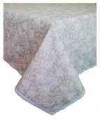 На фото Скатерть Прованс White Rose с кружевом 140х220 см (.003797)
