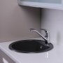 На фото Кухонная мойка Fancy Marble (Буль-Буль) TEXAS 510х510х190 светло-черная (101050004)