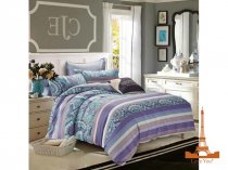 На фото Комплект постельного белья Love you 220х230 см 5шт Семейный Синий (Pattern 58)