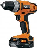 На фото Шуруповерт аккумуляторный AEG Li-ion 18 В, 1.5 Ач, 50 Нм, патрон 13 мм, 2 батареи (BS18G3LI-152C)
