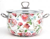 На фото Кастрюля эмалированная Gusto Квіткова ніжність Premium 16 см 2.1 л (GT-T-216-F)
