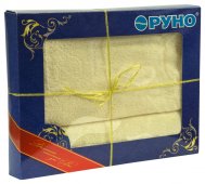 На фото Комплект махровых полотенец Руно 50x90 и 70x140 см Молочные (433.09ТУ_молочний)