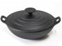 На фото Сковорода вок Fissman 24x8 см / 2 л чугунная с чугунной крышкой (CI-4099.24)