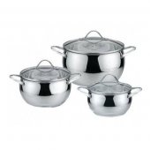 Набор кастрюль из нержавеющей стали Bohmann 6 предметов (0612 S ВН) На фото Набор кастрюль из нержавеющей стали Bohmann 6 предметов (0612 S ВН)