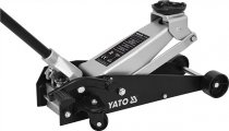 На фото Домкрат подкатной низкопрофильный с рычагом быстрого подъема Yato 3 т 145-500 мм (YT--17213)