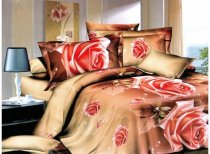 На фото Постельное белье Leleka-Textile Полисатин 200х220 Коричневое Евро