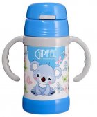 На фото Термос с двойными стенками Gipfel CONTO 0.26 л голубой (8138)