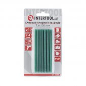 На фото Комплект клеевых стержней Intertool зеленых 7.4мм*100мм, 12шт (RT-1058)