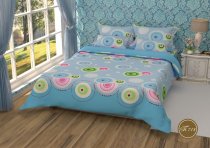 На фото Постельное белье Leleka-Textile Полиэстер 145х210 Голубое Полуторные