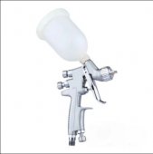 На фото Краскопульт пневматический Auarita HVLP 0.8 мм 30-60 л/мин 2.5 Бар 250 мл (H-921-MINI-0.8)