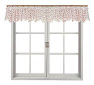 На фото Занавеска Прованс Батист Red Rose 296х40 см 1шт Красная роза с мережкой (.006907)