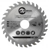 На фото Диск пильный Intertool по дереву с твердосплавными напайками 115*22*1.4мм, 30 зубьев (CT-3012)