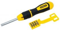 На фото Отвертка реверсивная Stanley Multibit трещотка, насадки 10 шт (0-68-010)