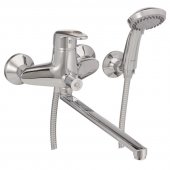 На фото Смеситель для ванны Haiba MAGIC 006 с серой ручкой (HB0692)