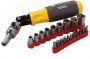 На фото Отвертка реверсивная с карданом Mastertool с комплектом насадок 20 шт (40-0515)