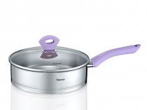 Сковорода Mirabelle 24x6.5 см со стеклянной крышкой (SS-5408.24) На фото Сковорода Mirabelle 24x6.5 см со стеклянной крышкой (SS-5408.24)