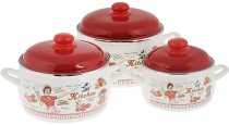 На фото Набор эмалированных кастрюль Metrot Винтаж 6 предметов 2564 (162530)
