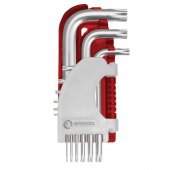 На фото Набор Г-образных ключей TORX Intertool 9шт Т10-Т50, S2, PROF (HT-1821)